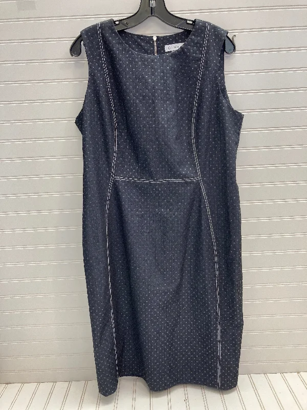 Dress Work By Calvin Klein In Blue & Purple, Size: 14