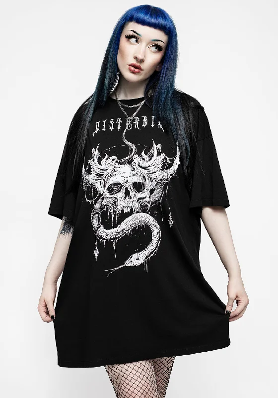 Temptation Snakes Oversized Tee Dress