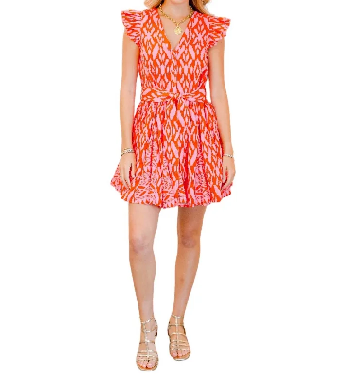 Lela Mini Dress In Jaiper Ikat Print