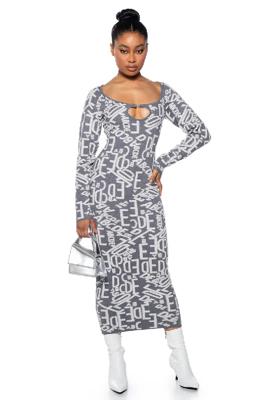 TALK ABOUT IT KNIT MIDI DRESS