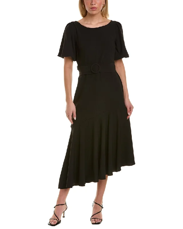 Taylor Belted Crepe Midi Dress