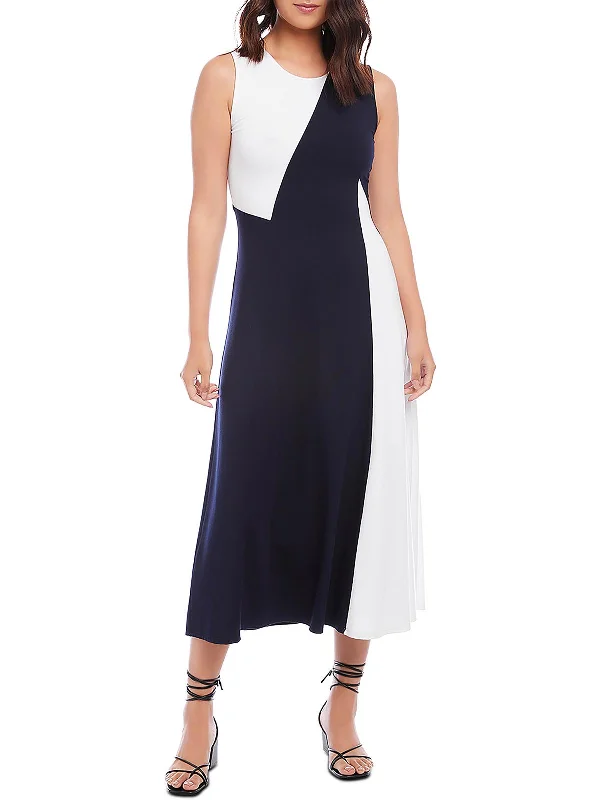 Womens Colorblock Long Maxi Dress