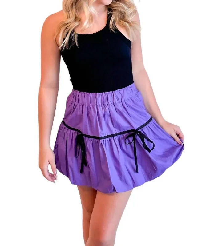 Emerson Balloon Mini Skirt In Purple