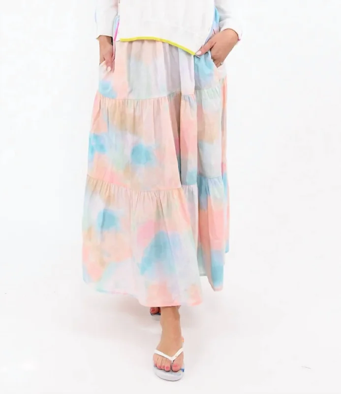 Gabrielle Maxi Skirt Printed In Blustery Day Print