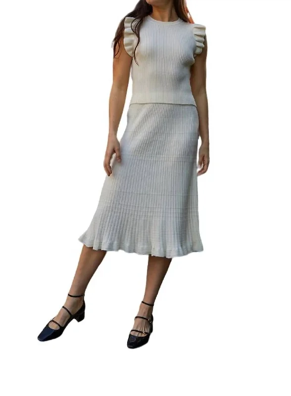 Gene Knit Skirt In Ivory