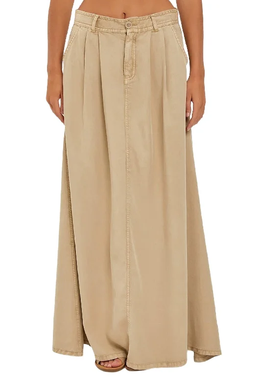 High Rise Full Length Skirt In Latte