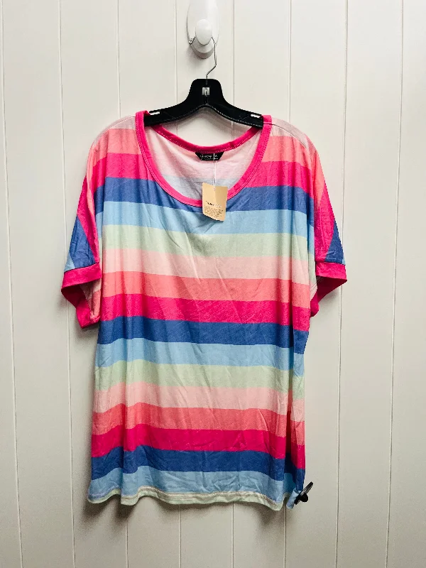 Top Short Sleeve By bloomchic In Blue & Pink, Size: 14