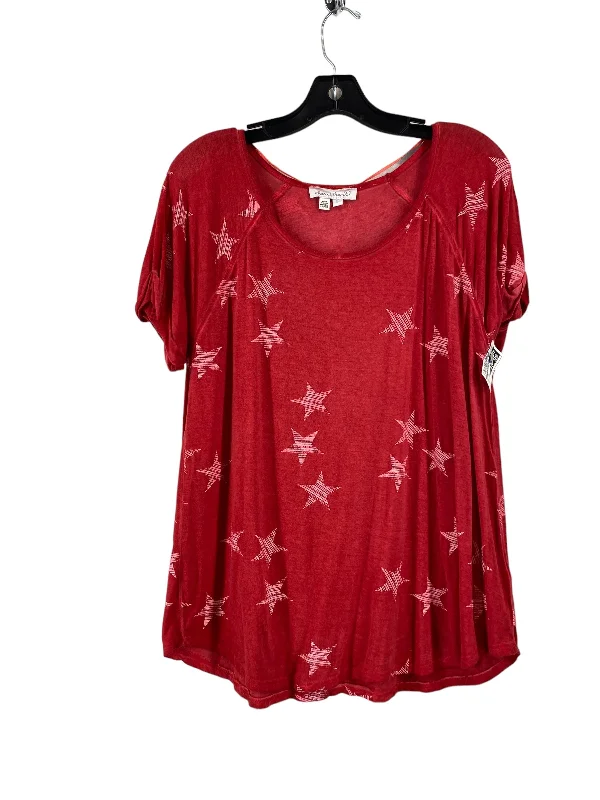 Top Short Sleeve By Clothes Mentor In Red, Size: L