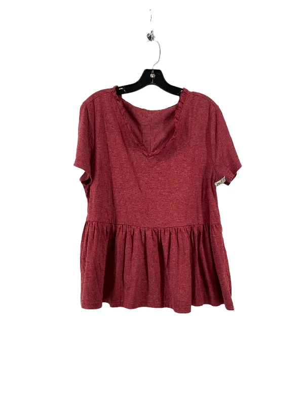 Top Short Sleeve By Clothes Mentor In Red, Size: Xl