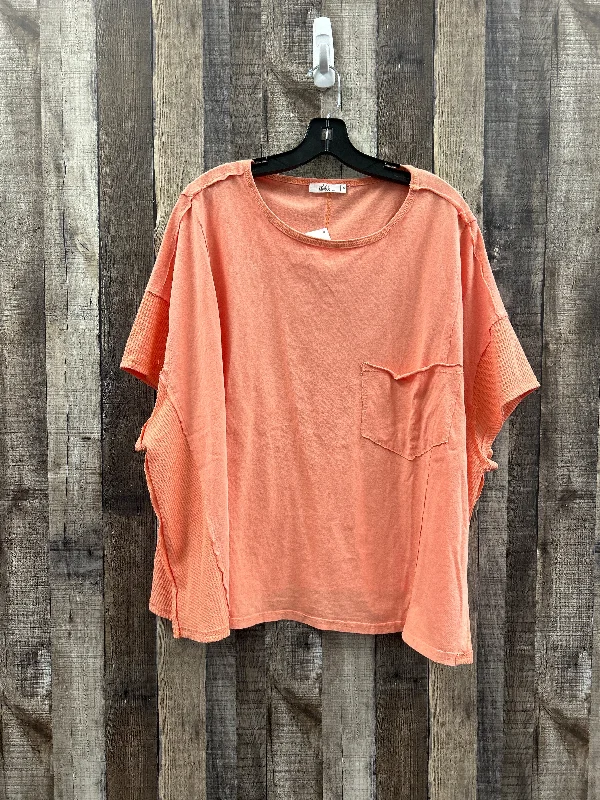 Top Short Sleeve By Cme In Orange, Size: S