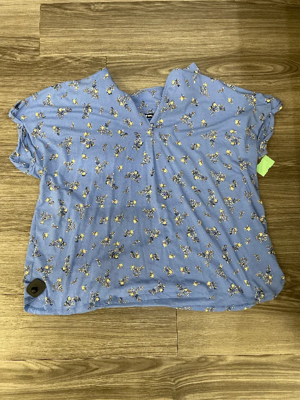 Top Short Sleeve By Lands End In Blue, Size: 3x