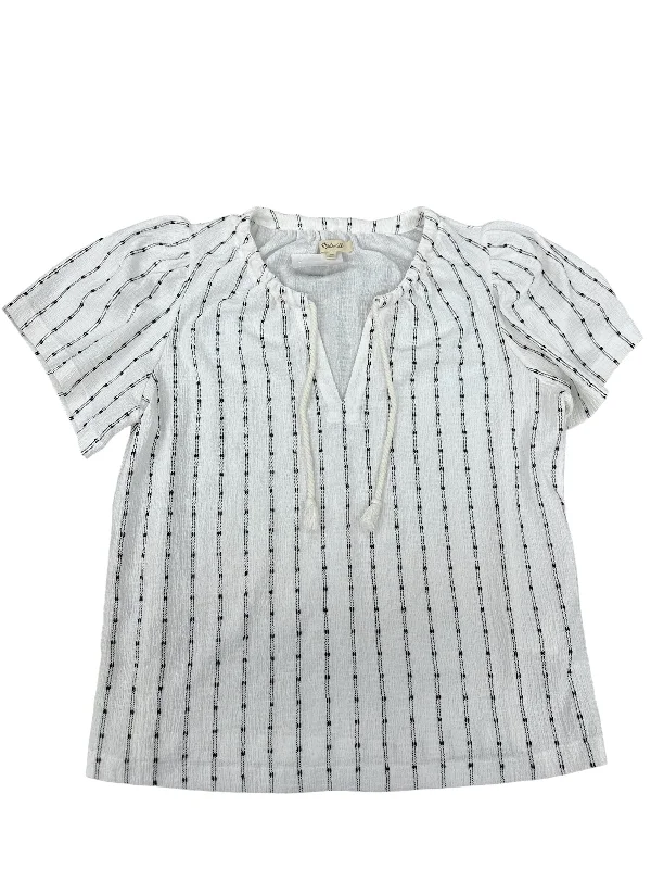 Top Short Sleeve By Madewell In Striped Pattern, Size: Xs