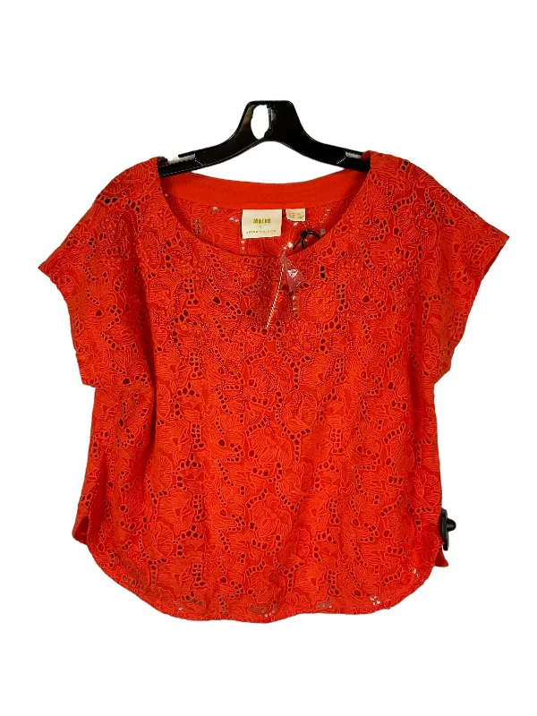 Top Short Sleeve By Maeve In Orange, Size: S