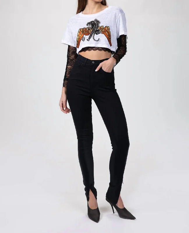 High Rise Skinny Zip Jean In Black