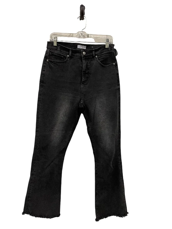 Jeans Cropped By Loft In Black Denim, Size: 8