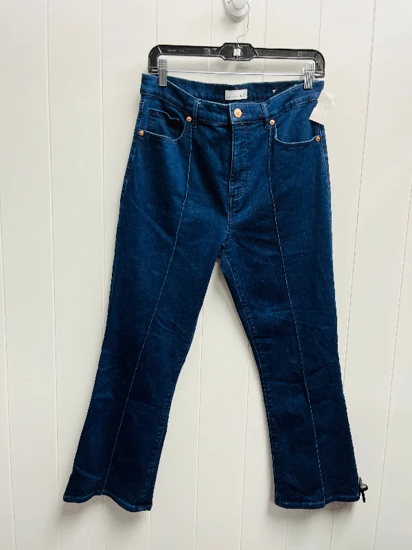 Jeans Cropped By Loft In Blue Denim, Size: 8