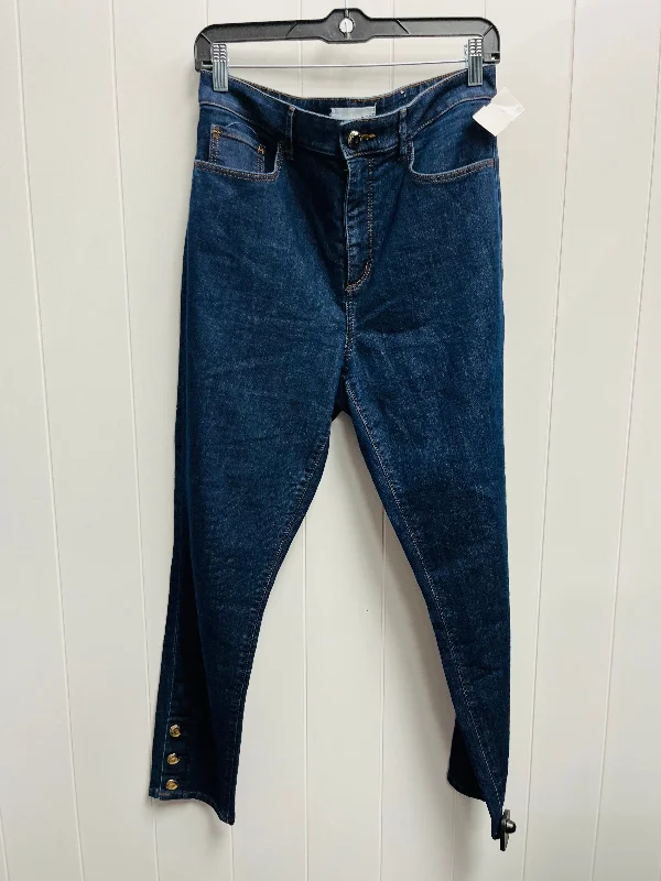 Jeans Skinny By Loft In Blue Denim, Size: 10