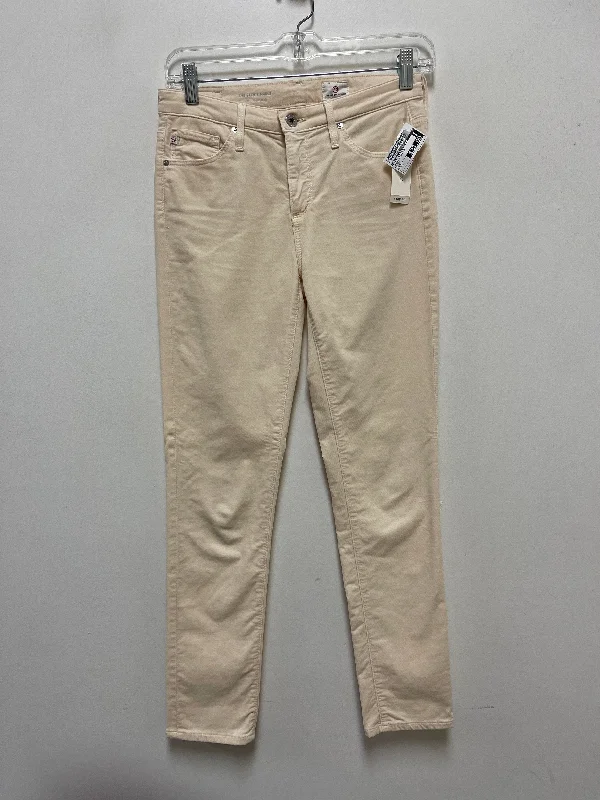 Jeans Straight By Adriano Goldschmied In Cream, Size: 2