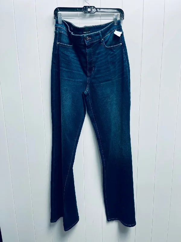 JEANS WIDE LEG WHITE HOUSE BLACK MARKET in BLUE DENIM, Size: 12