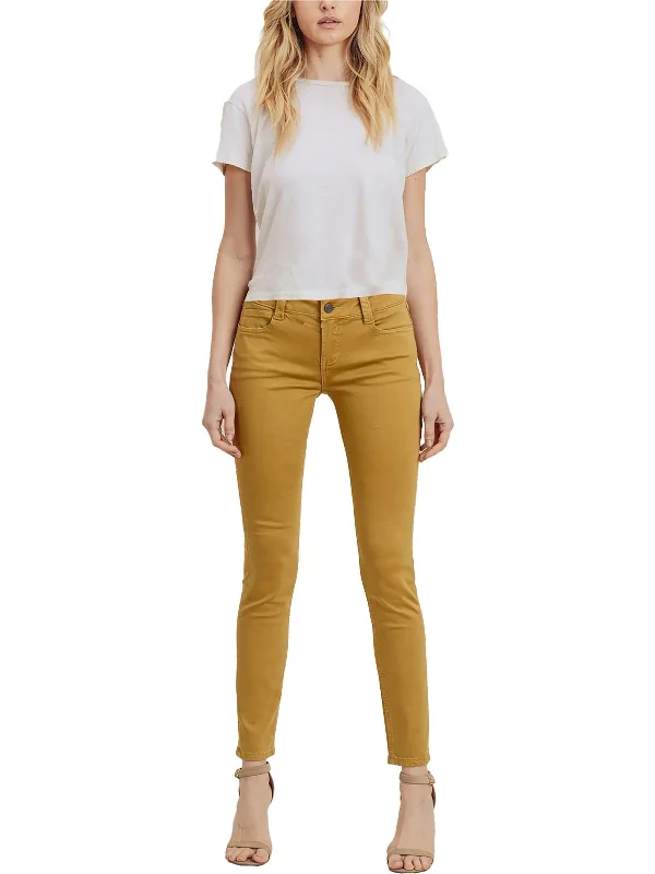 Sarina Womens Mid Rise Colored Skinny Jeans