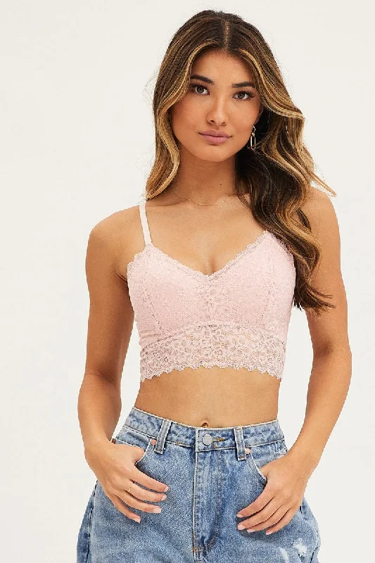 Pink Bralette Lace