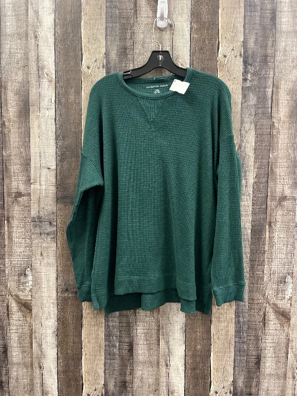 Top Long Sleeve By American Eagle In Green, Size: L