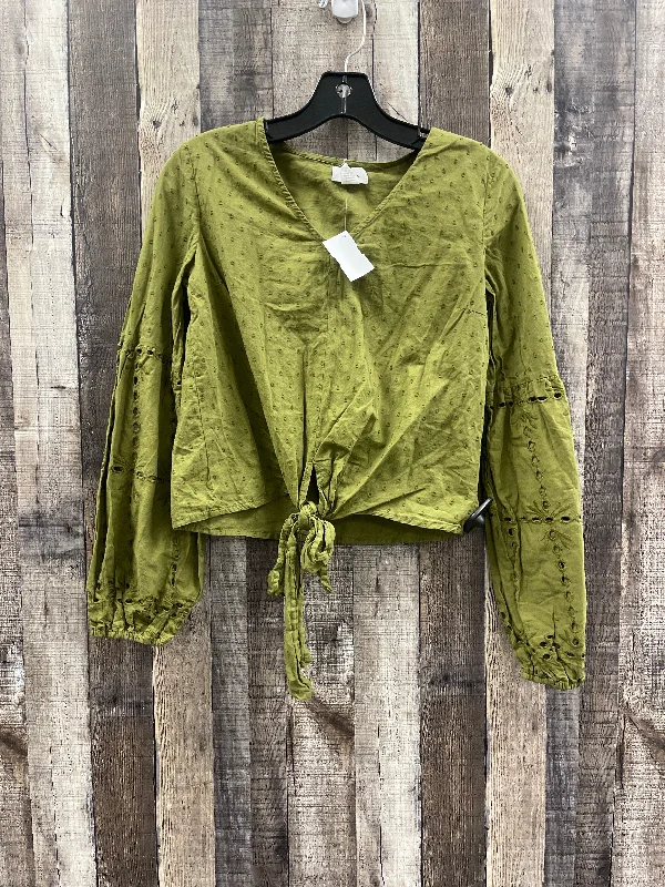 Top Long Sleeve By Cme In Green, Size: S