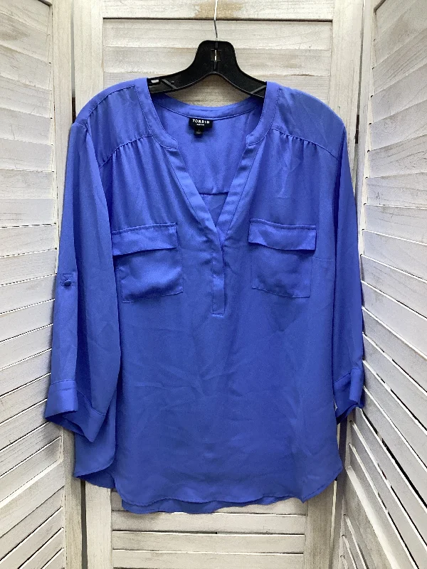 Top Long Sleeve By Torrid In Blue, Size: 1x