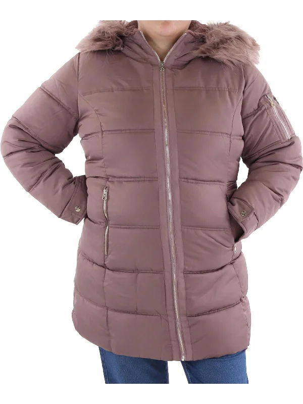 Plus Womens Insulated Hooded Puffer Jacket