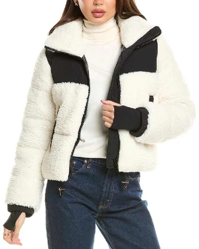 SAM. Mixed Media Sherpa Down Puffer Jacket