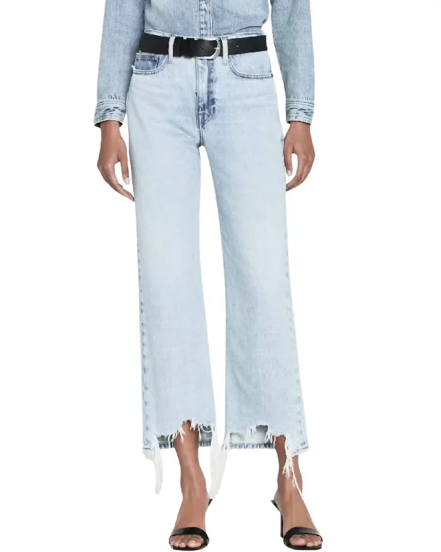 Le Jane Crop Bite Hem Jeans In Fizz Indigo