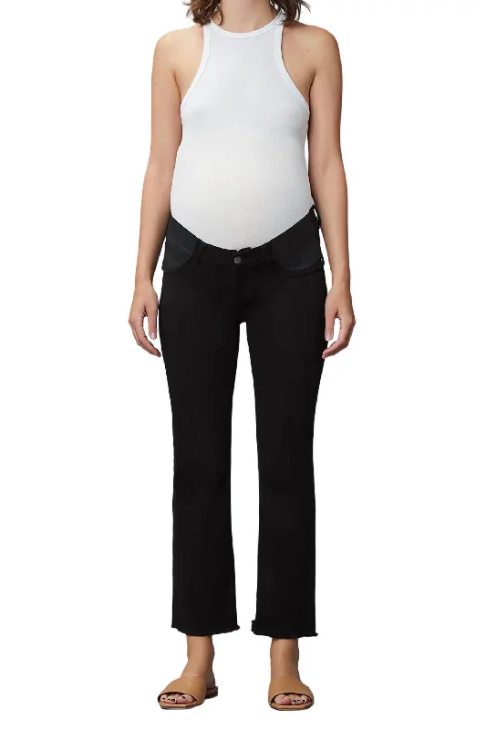 Patti Straight Maternity Vintage Jeans In Black Peached