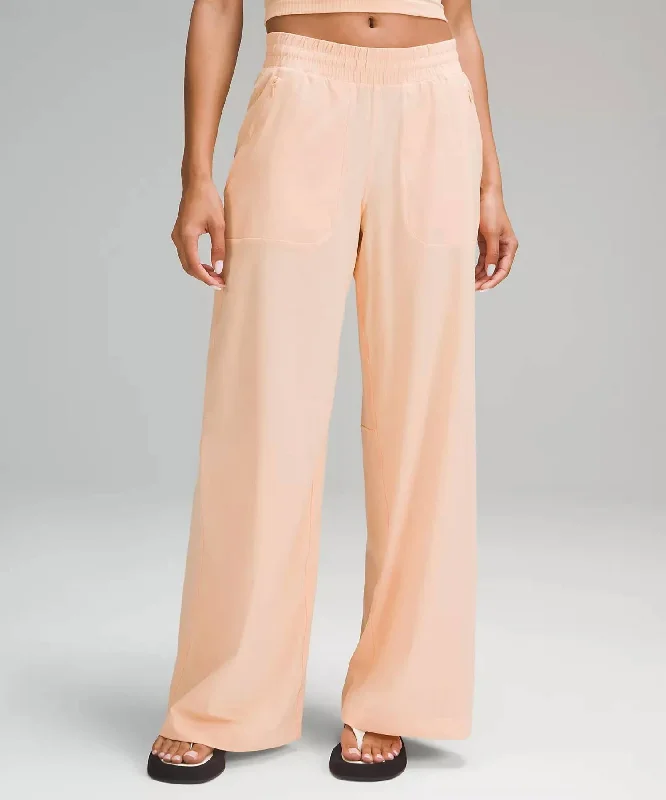 Swift Mid-Rise Wide-Leg Pant In Peach Bellini