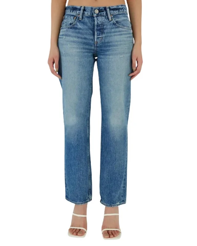 Trigg Straight Low Rise Denim Jeans In Blue